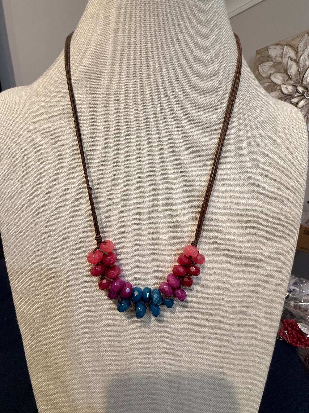 Fossil Multicolor Beaded Statement Necklace 22”